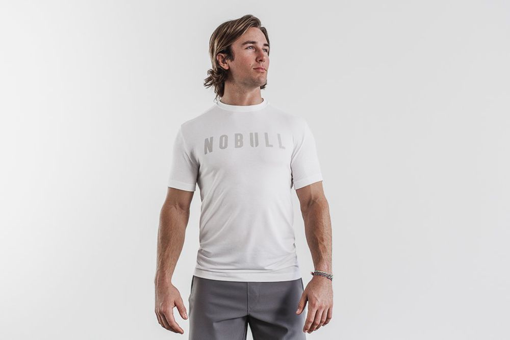 NOBULL Men's Tee - White - Ireland (7869ANODH)